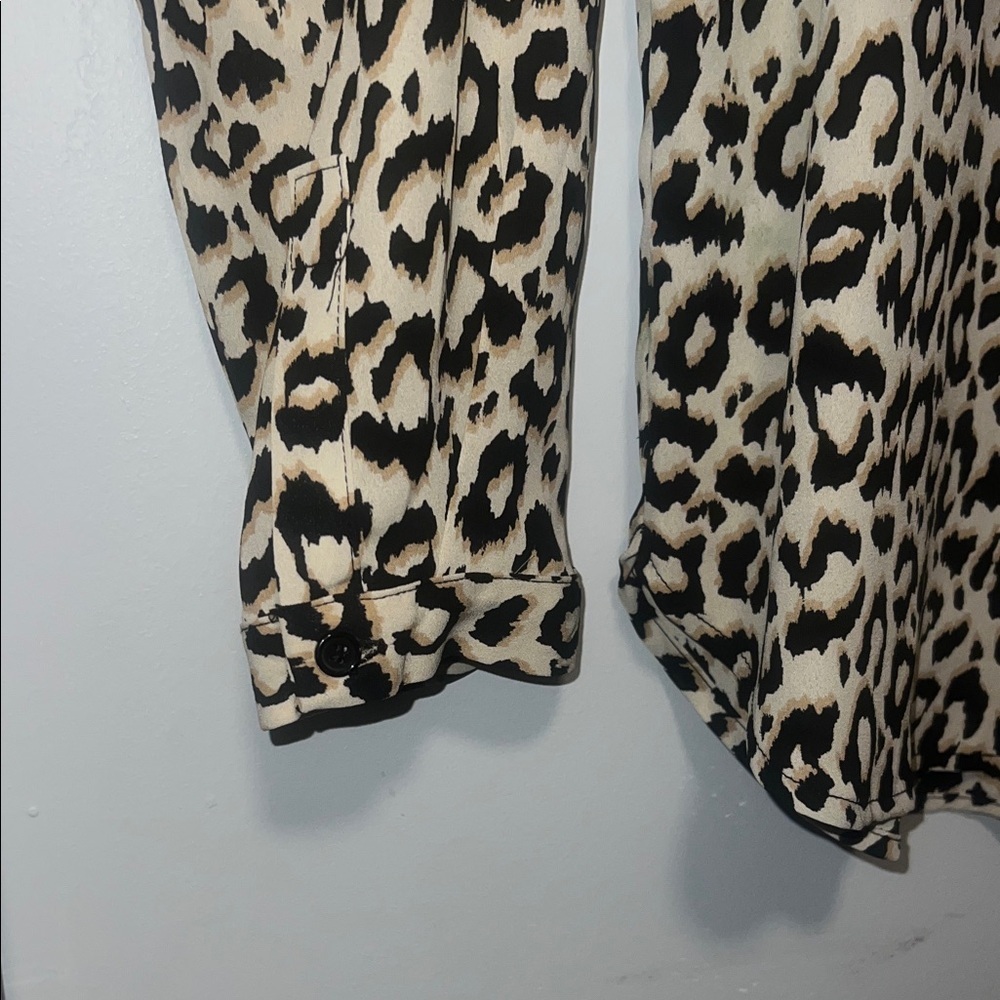 Pleione animal print blouse long sleeve size M - Picture 3 of 4